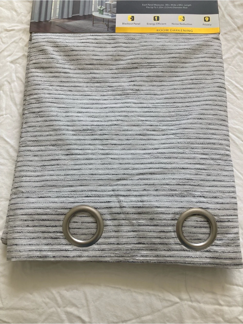 4 Panels Light Gray Grommet-Top Blackout Room Darkening Curtains 84” length
